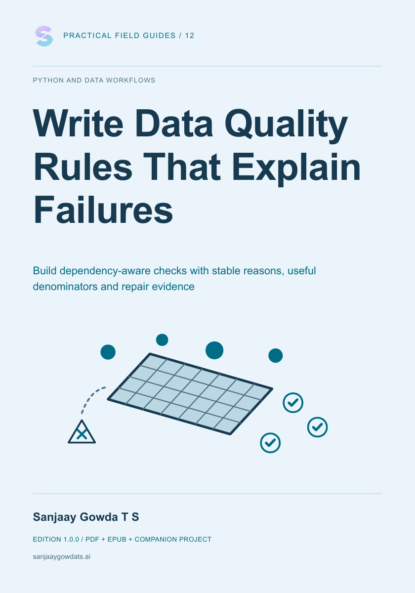 Write Data Quality Rules That Explain Failures - book cover