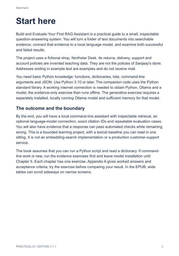 Sample page: Start with a clear scope